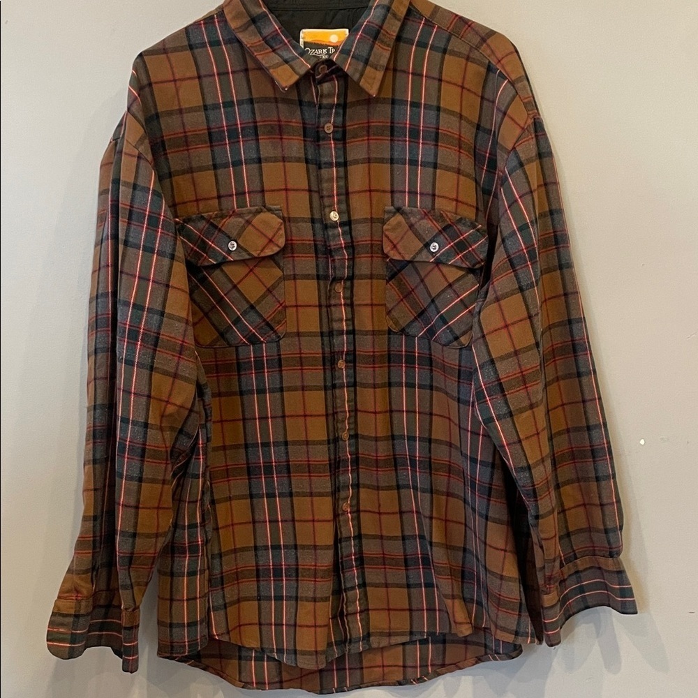 Plaid Button-Up Shirt men’s vintage ozark trail